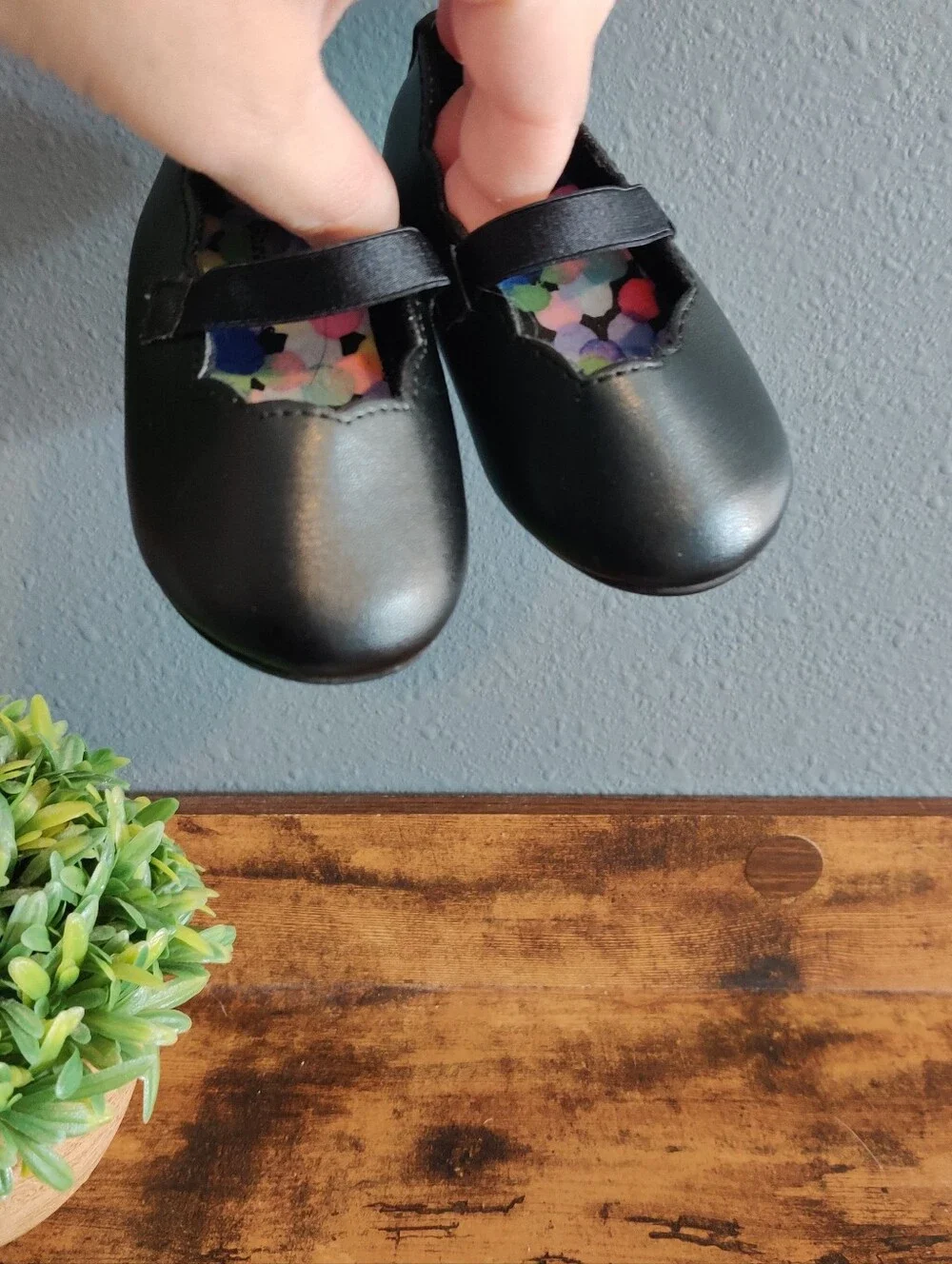 Garanimals Baby Size 2 Black Mary Jane Slip On Shoes Girl Toddler Sandals Flat